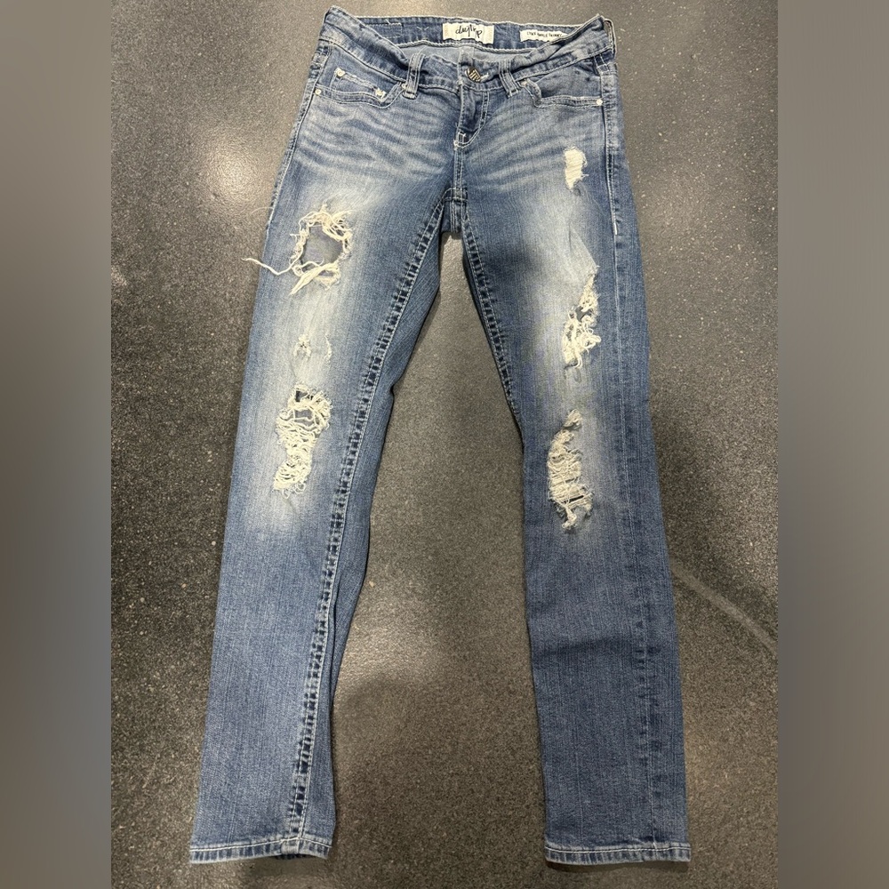 Daytrip Women's Distressed Blue Skinny Jeans